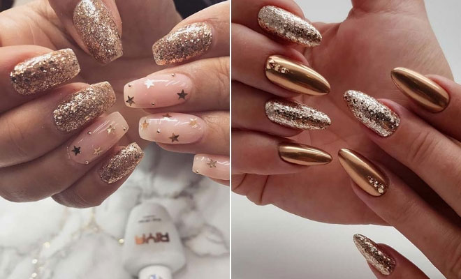 10 Golden Nail Art Designs 2021 for Wedding